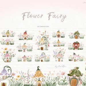 Fairy Garden Watercolor Clipart, Enchanted Forest, Fairy Tale Graphics ...