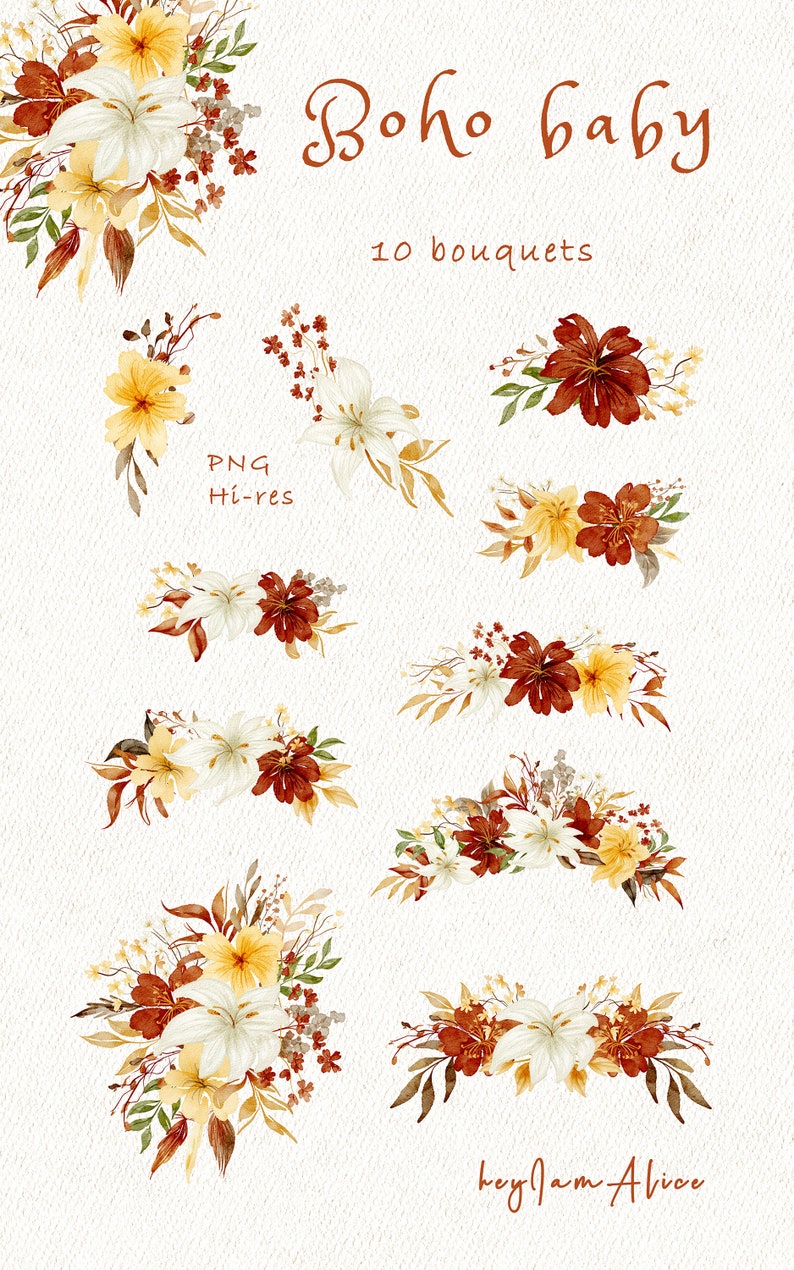 Boho Nursery Clipart, Watercolor Baby Animal Clipart, Newborn Boho Baby ...