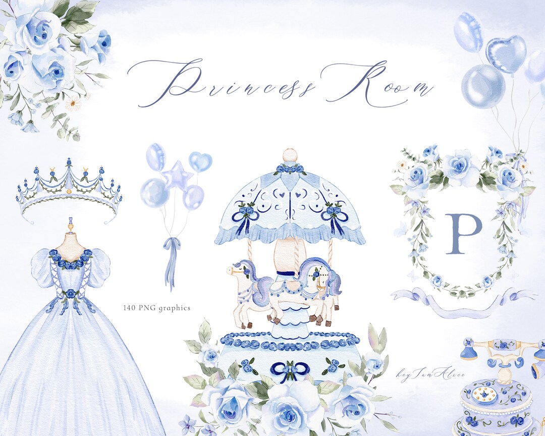 Baby Girl Watercolor Clipart, Little Princess Clipart, Fairy Kingdom ...