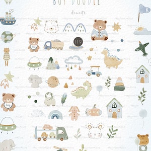 Boho Baby Watercolor Clipart, Nursery Animal Clipart, Newborn Boho Kid ...
