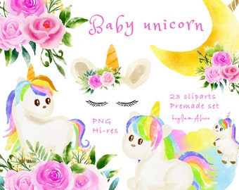 Unicorn clipart, pony clipart, FREE COMMERCIAL use, watercolor unicorn, nursery clipart, baby unicorn PNG, unicorn face clipart, digital png