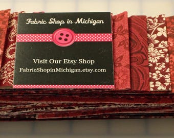 Jelly Roll Burgundy Prints Half Pack MDG  Jelly Roll, 20 strips 2 1/2 x 44