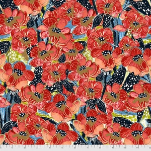 Fabric By The Yard Novelty Floral, Free Spirit Boho Blooms, Poppies