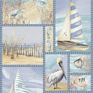 Fabric By The Panel Novelty Under the Sea Blank Quilting Ocean Oasis 24 inch Panel, 3045P-72