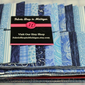 Jelly Roll Prints Blues MDG Jelly Roll, 40 strips 2 1/2 x 45 " 100 percent Quality Cotton.