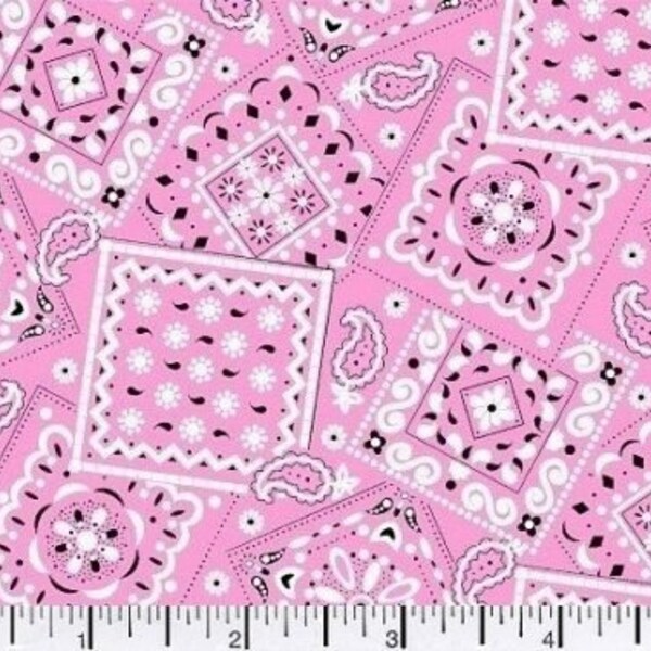 Pink Bandana Fabric Etsy