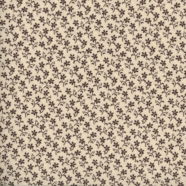 Fabric By The Yard Calico Tan with brown MDG Pattern 49732