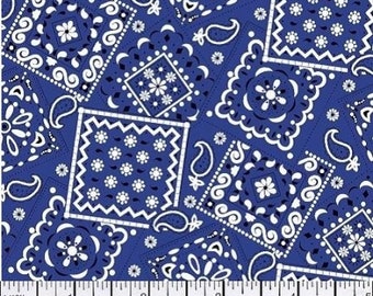 Fabric By The Yard Blue/Navy MDG Blazin Bandana