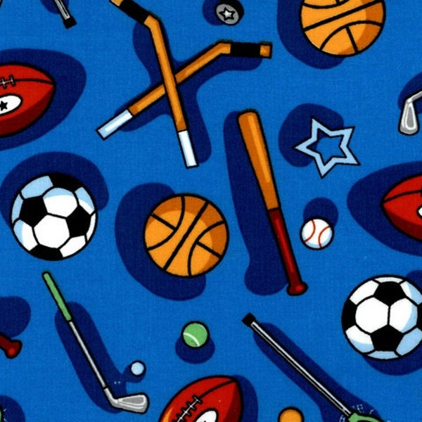 Fabric By The Yard Novelty Sports Kids Children's/Kids Time Sports by Santee Print Works