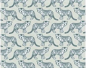 Fabric By The Yard Novelty Tiger, Robert Kaufman Library Silver Tiger