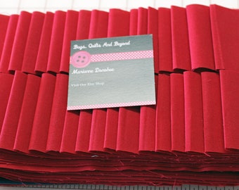 Jelly Roll Solid Blood Red MDG Dream Cotton, 100 percent cotton Flat Fold Jelly Rolls