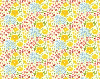 Fabric By The Yard Novelty, Floral yellow, Free Spirit Bonjour Paris, Belle Fleur