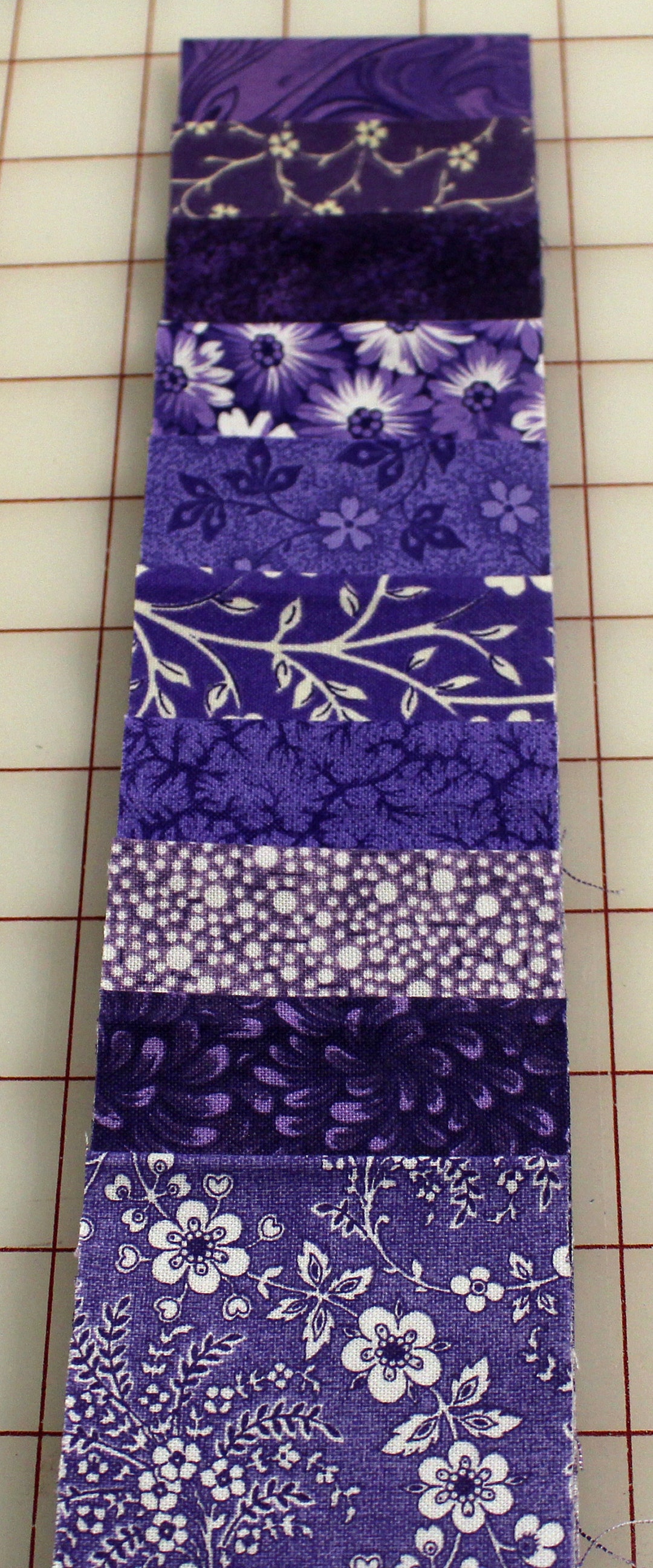 Jelly Roll Prints Purple Prints Half Pack MDG Jelly Roll, 20 Strips 2 1