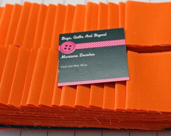 Jelly Roll Solid Orange MDG Dream Cotton Flat Fold Jelly Roll Strips 40 strips 2 1/2 x 45