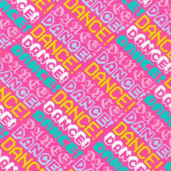 Fabric By The Yard Novelty Dance, Robert Kaufman LOL Let's Dance Pink