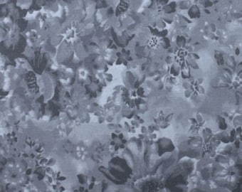 Fabric By The Yard Gray MDG Gray Faded Floral