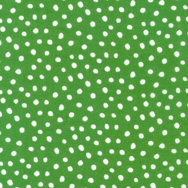 Fabric By The Yard Green with white dots  Robert Kaufman Dot & Stripe Delights
