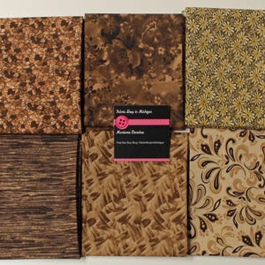 Fat Quarter Bundle, Brown Prints 10 Fat Quarters