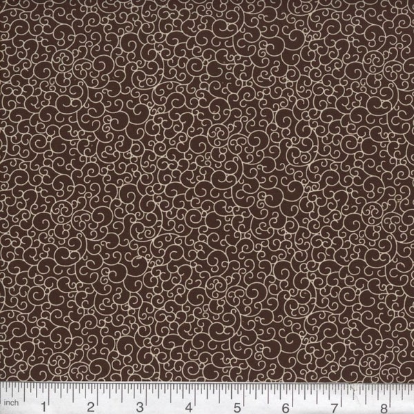 Fabric By The Yard Brown Vintage 1800's MDG Browns with Tan Calico Pattern Number 49814