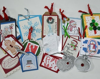 30 Handmade Christmas Tags, Two ( 2)  each of 15 different tags. 20.00