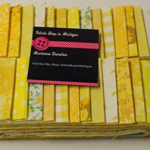 Jelly Roll Prints Yellow Jelly Rolls 40 x 2 1/2 inch strips 100 percent Quality Cotton