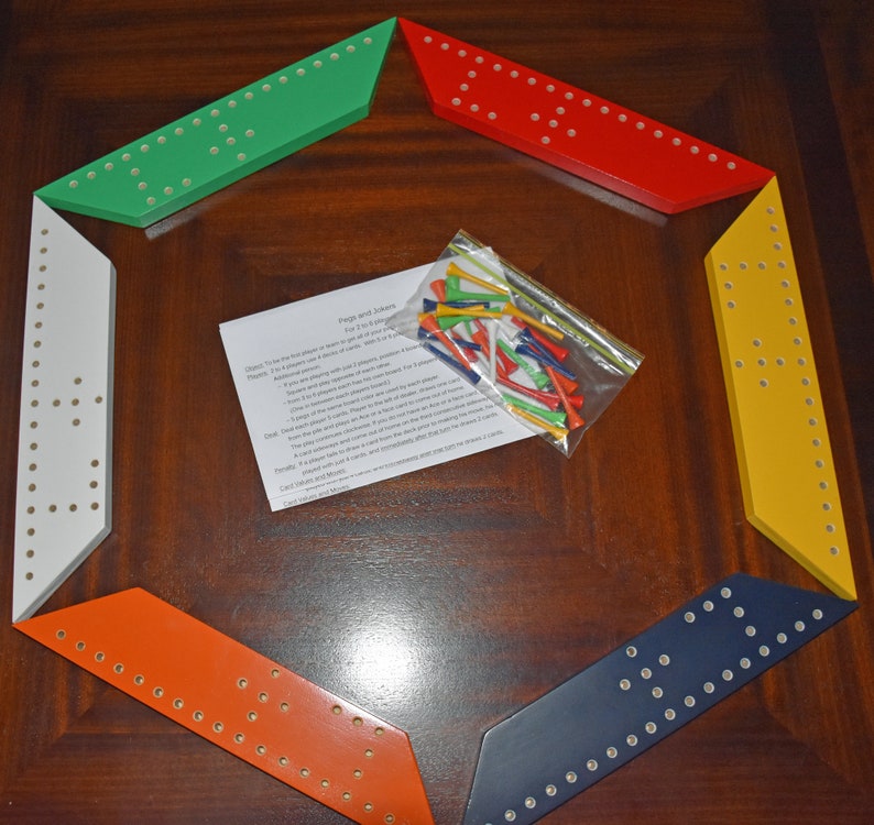 Pegs & Jokers Fun Family Game. Hand Crafted in the U.S.A. Etsy