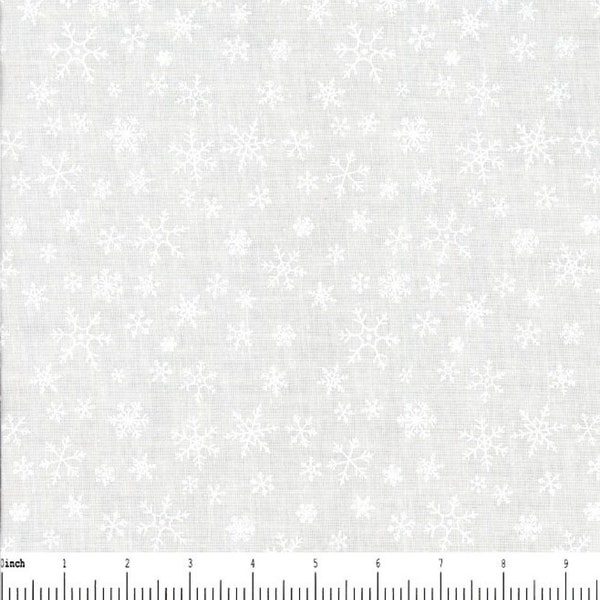 Fabric By The Yard White on White MDG White on White Snowflake Kiss Tone on Tone