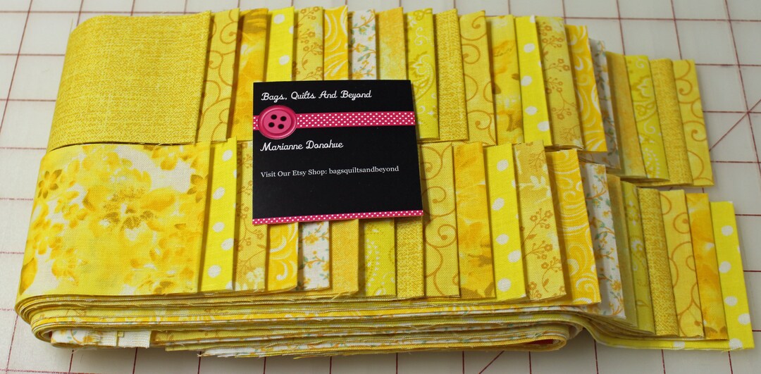 Jelly Roll Prints Yellow Jelly Rolls 40 X 2 1/2 Inch Strips Etsy