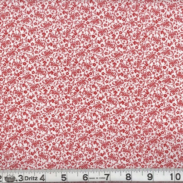 Fabric By The Yard Red on White MDG The Red & The Black pattern Number 49118 Red