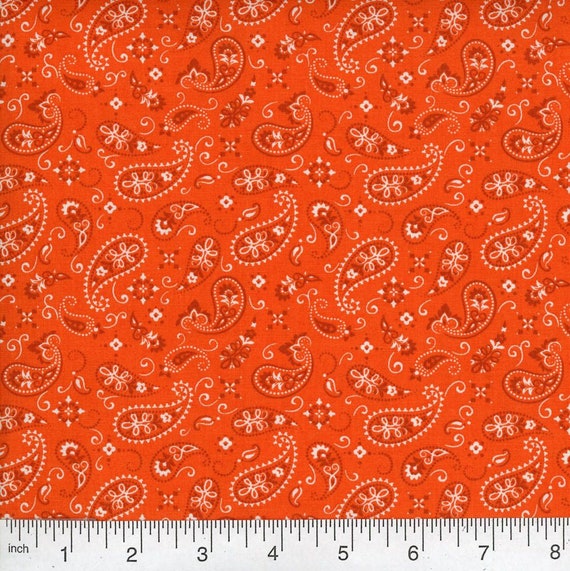 Fabric by the Yard Orange MDG Blaze Orange Paisley Bandana - Etsy