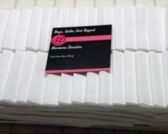Jelly Roll Solid White MDG Dream Cotton  Flat Fold Jelly Roll, 40 strips 2 1/2 x 45