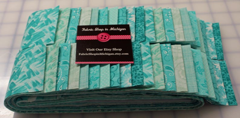 Jelly Roll Prints Caribbean MDG Jelly Roll, 40 strips 2 1/2 x 45 " 100 percent Quality Cotton. Bild 1