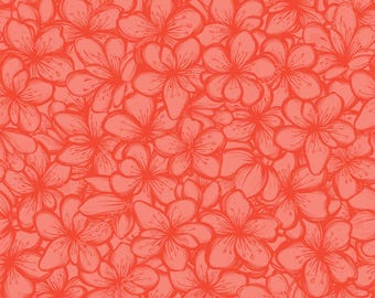 Fabric By The Yard Coral MDG Cherry Blooms Coral