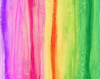 Striped Cotton Fabric by the Yard - Dragon Spirit Rainbow Stripe ...