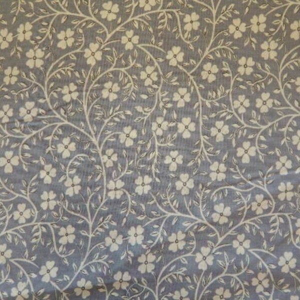 Gray Floral Fabric Etsy