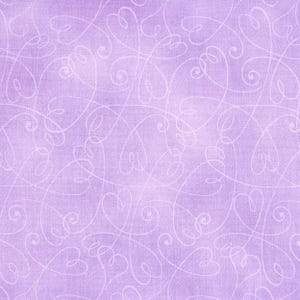 Fabric By The Yard Novelty Hearts by Fabric Traditions Lavender Swirls Hearts