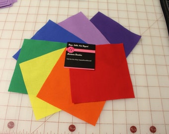 Layer Cakes Rainbow, Solids Dream Cotton 40 ten inch squares 4.4 oz per square yard