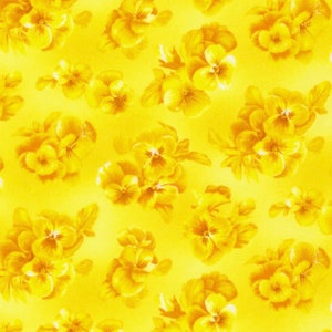 Fabric By The Yard yellow   floral Brightly So by Robert Kaufman Brightly So, Yellow