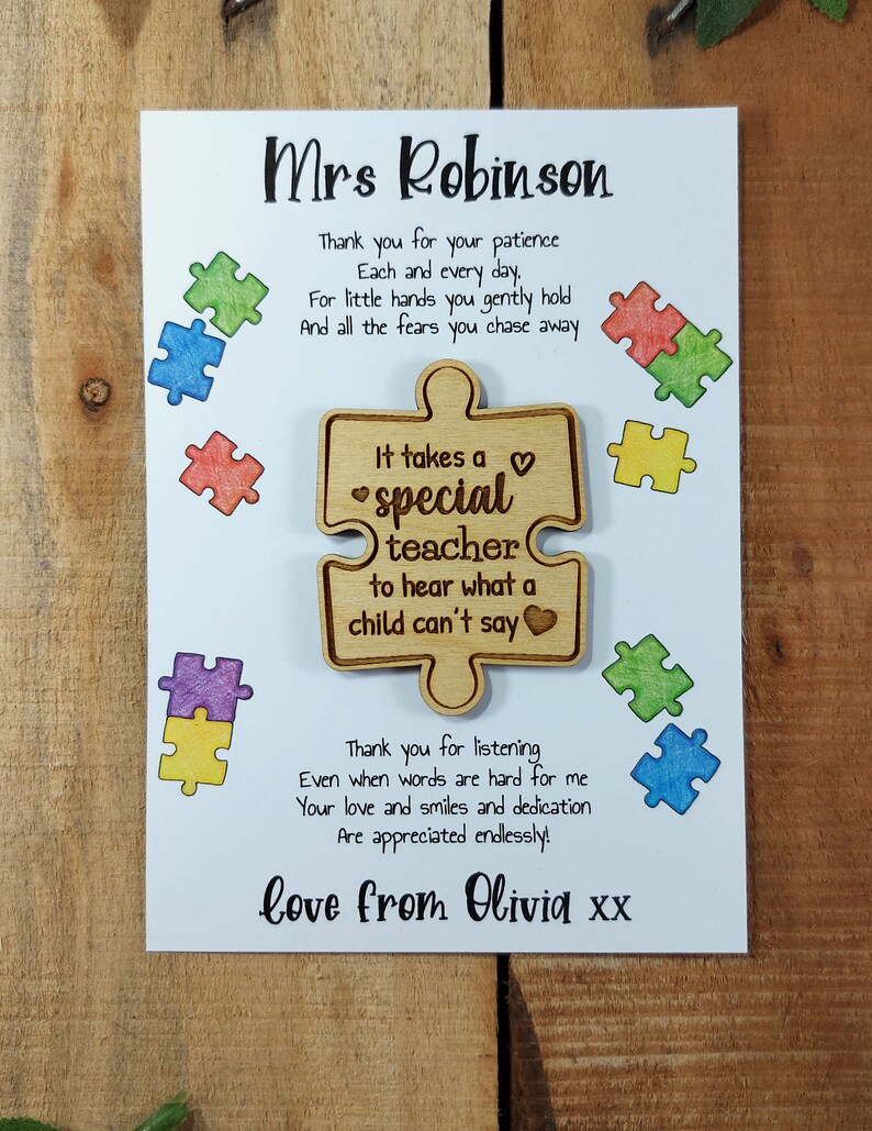 Autism Awareness Special Needs Teacher Thank You Gift Etsy UK