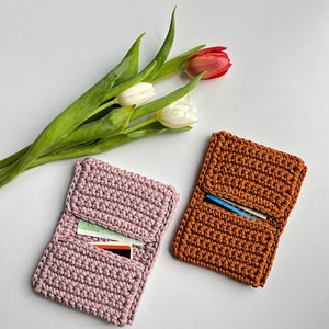 Crocheted Wallet Handmade Business Card Holder Knitted Small - Etsy