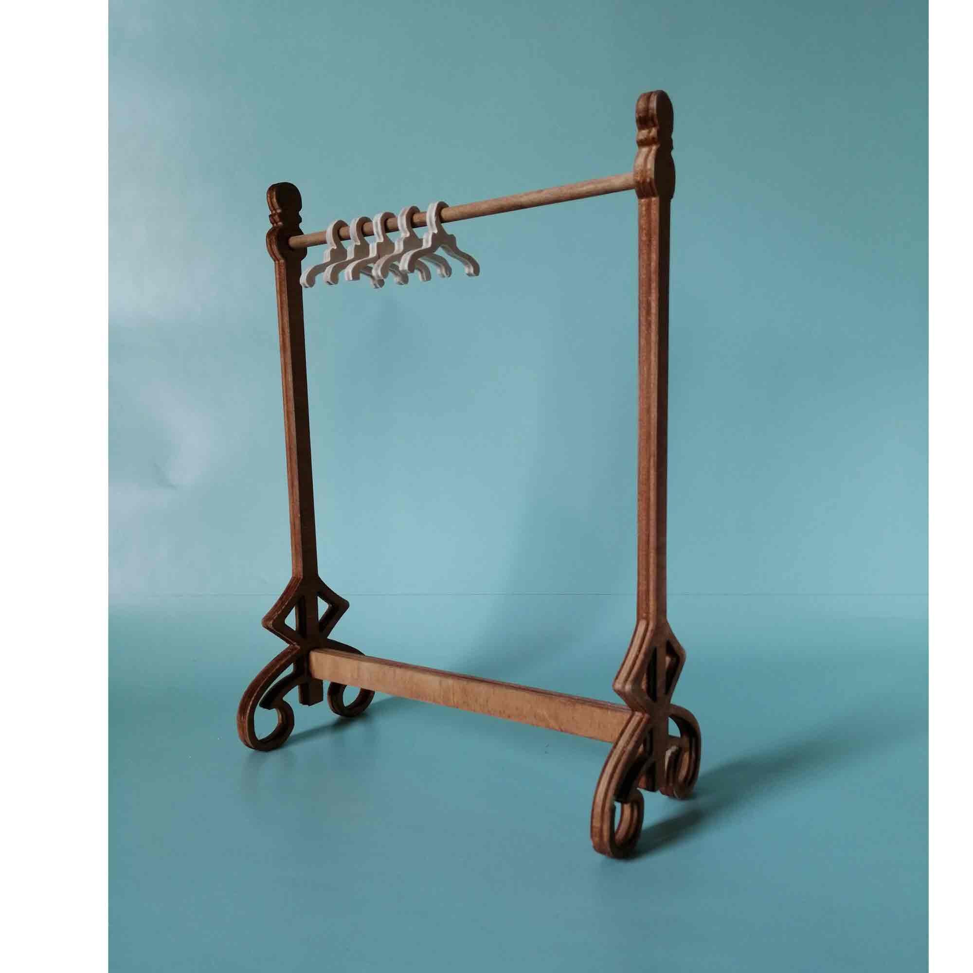 Doll clothes rack barbie furniture handmade wooden doll Etsy