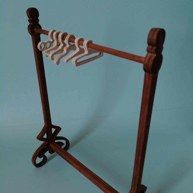 Doll clothes rack barbie furniture handmade wooden doll Etsy