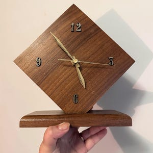 Vintage Midcentury wooden tabletop mantle clock