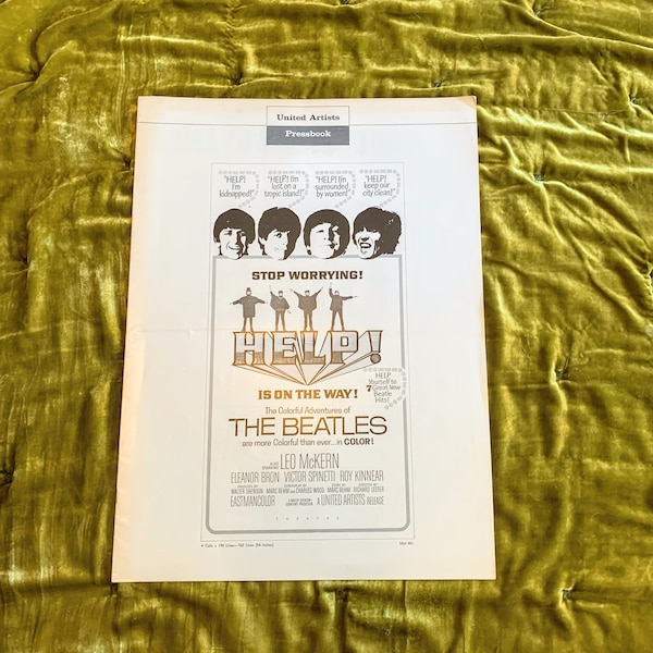 Rare vintage 1965 Beatles movie Help United Artist press book posters photos Beatles ephemera