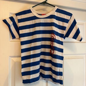 Vintage single stitch blue white stripe Pepsi tee shirt size xs