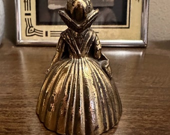 Vintage Brass Victorian Lady Hand Bell 3