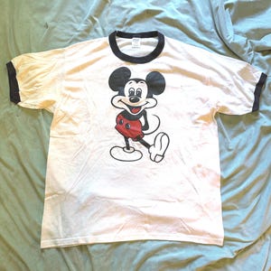 Vintage Mickey Mouse Disney ringer tee shirt size M 画像 1