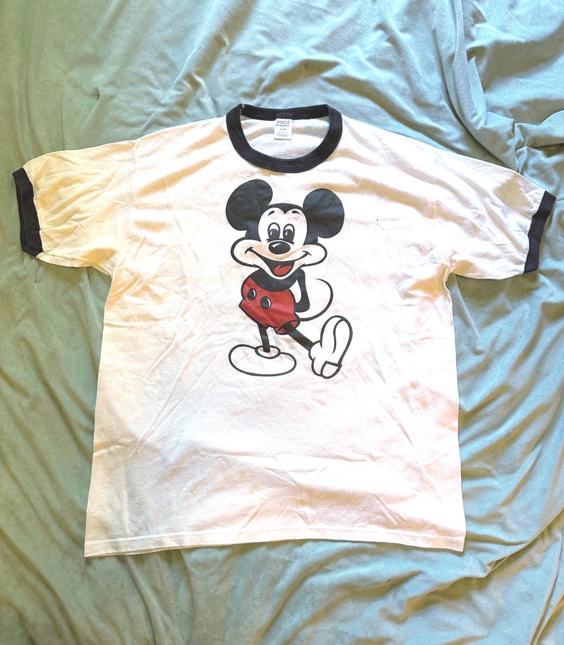 Vintage Mickey Mouse Disney ringer tee shirt size M 画像 1