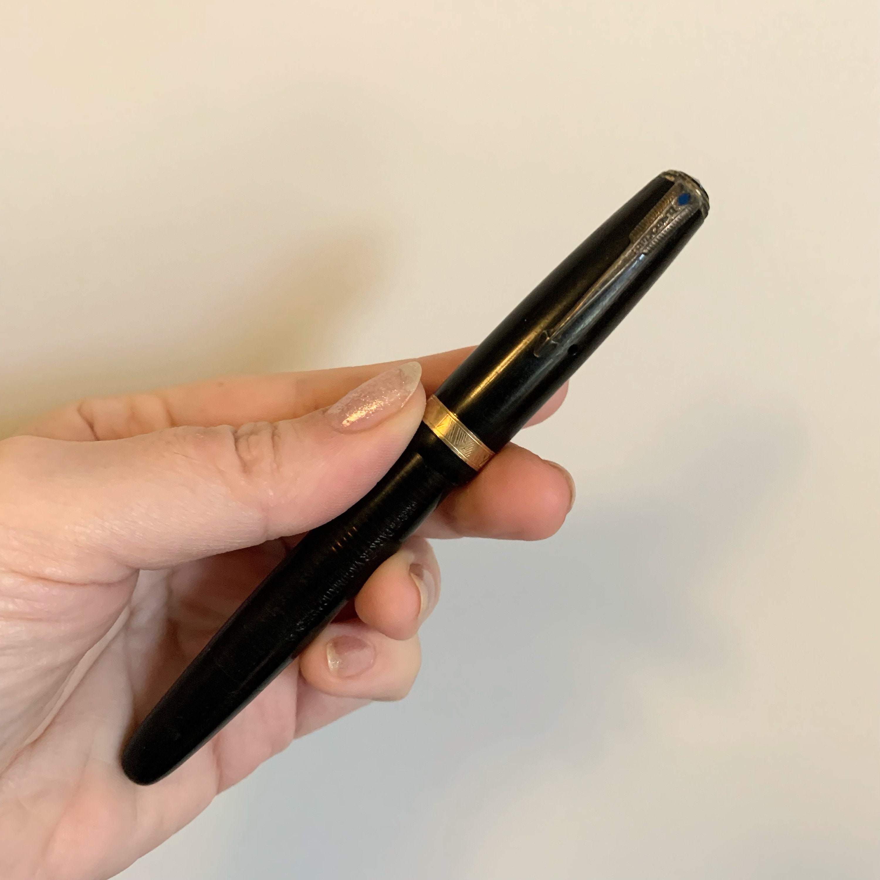 Antique 1940s Parker Vacumatic Blue Diamond Fountain Pen Made of