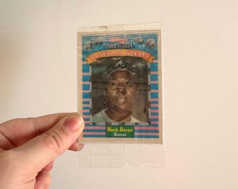 Vintage 1991 Baseball Greats Kelloggs Corn Flakes Hank Aaron baseball lenticular sealed card